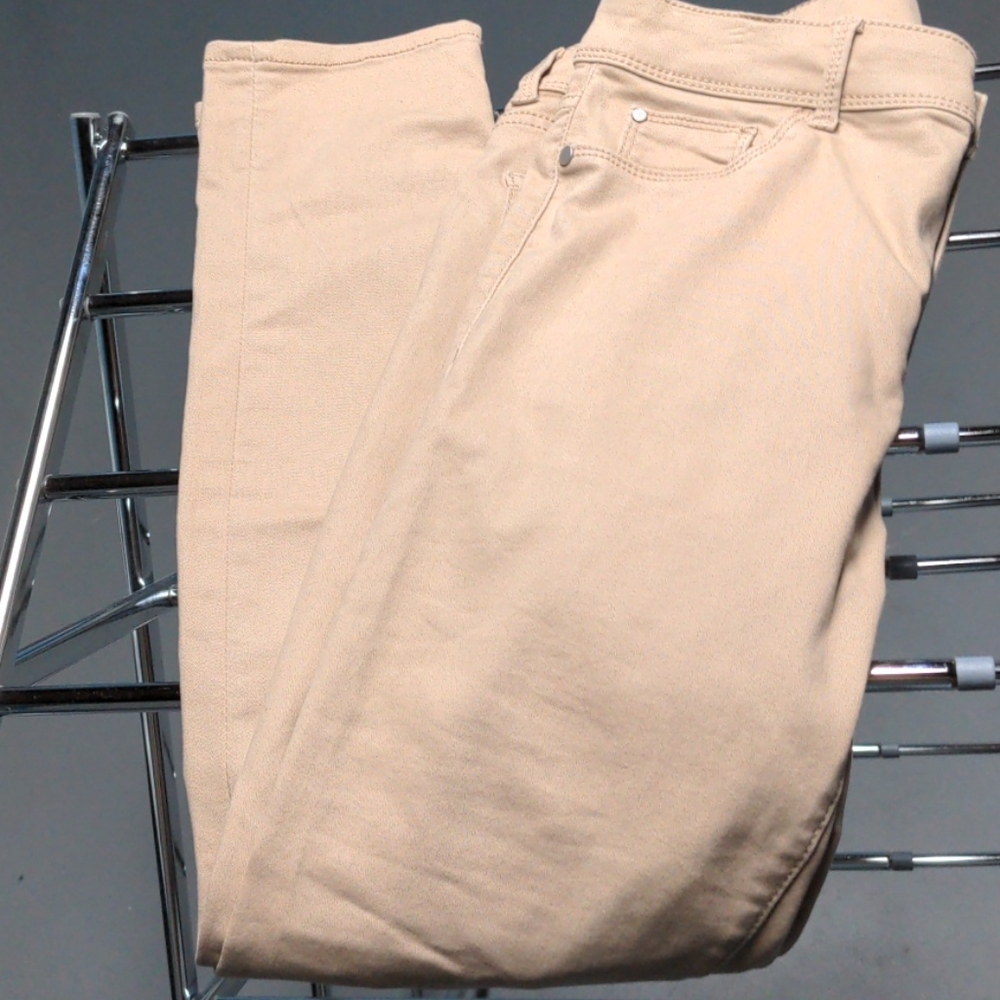 Light khaki high rise ankle jeggings